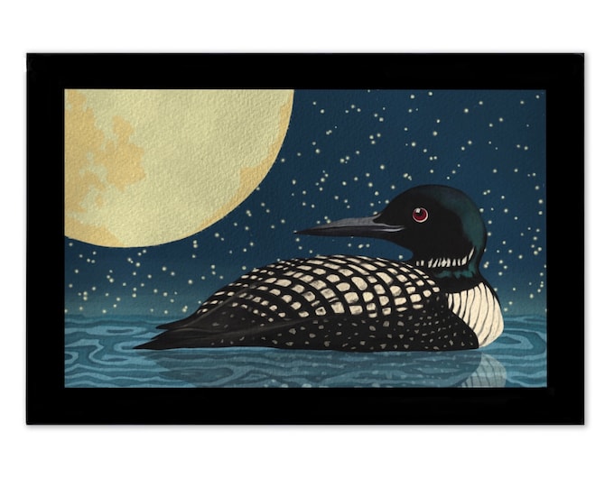 Common Loon Starry Night Nature Bird Art Print - Etsy