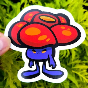 Dark Vileplume waterproof vinyl matte sticker for scrapbooking, journaling, owala, laptop, black friday