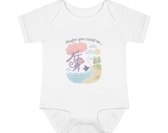 Purple Monkey Bodysuit: Bubblegum Tree Song, baby toy inspired