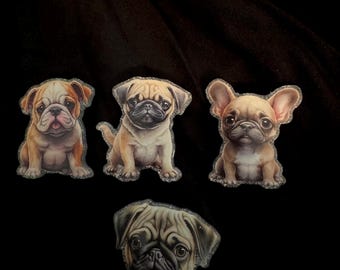 Puppy Breed Badge Reel: Glitter Acrylic Alligator Clip