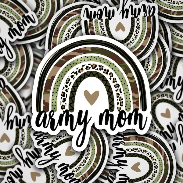 Army Mom Rainbow Sticker