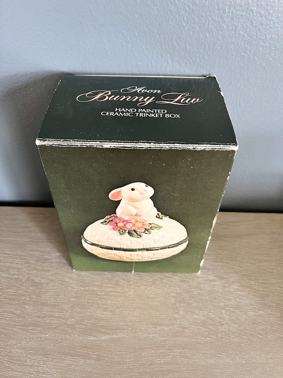 Vintage Bunny Jewelry Box, Trinket Box, Hand Pain… - image 10