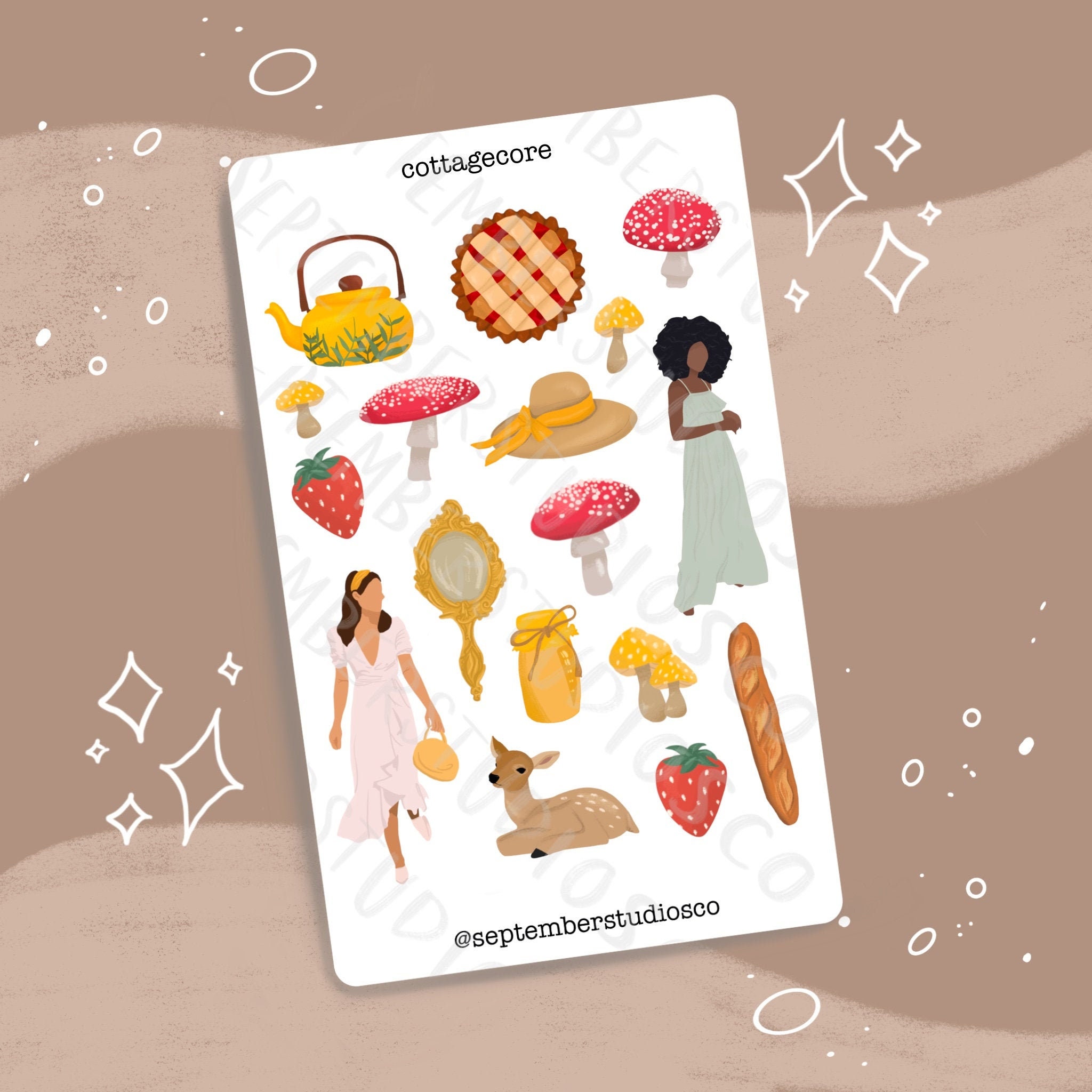 Cottagecore Stickers Sticker Sheet Aesthetic Stickers Etsy