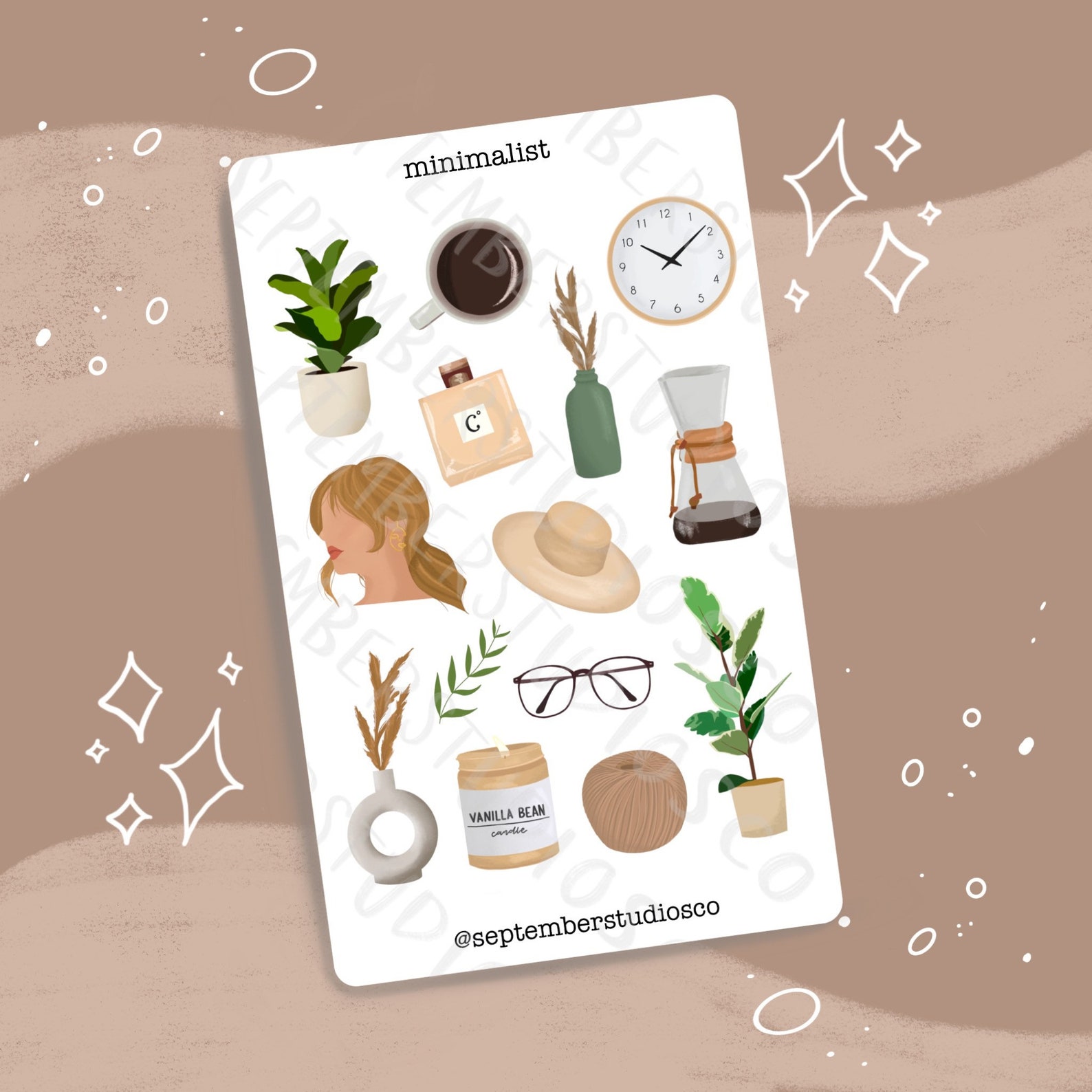 Minimalist Stickers Sticker Sheet Modern Stickers | Etsy