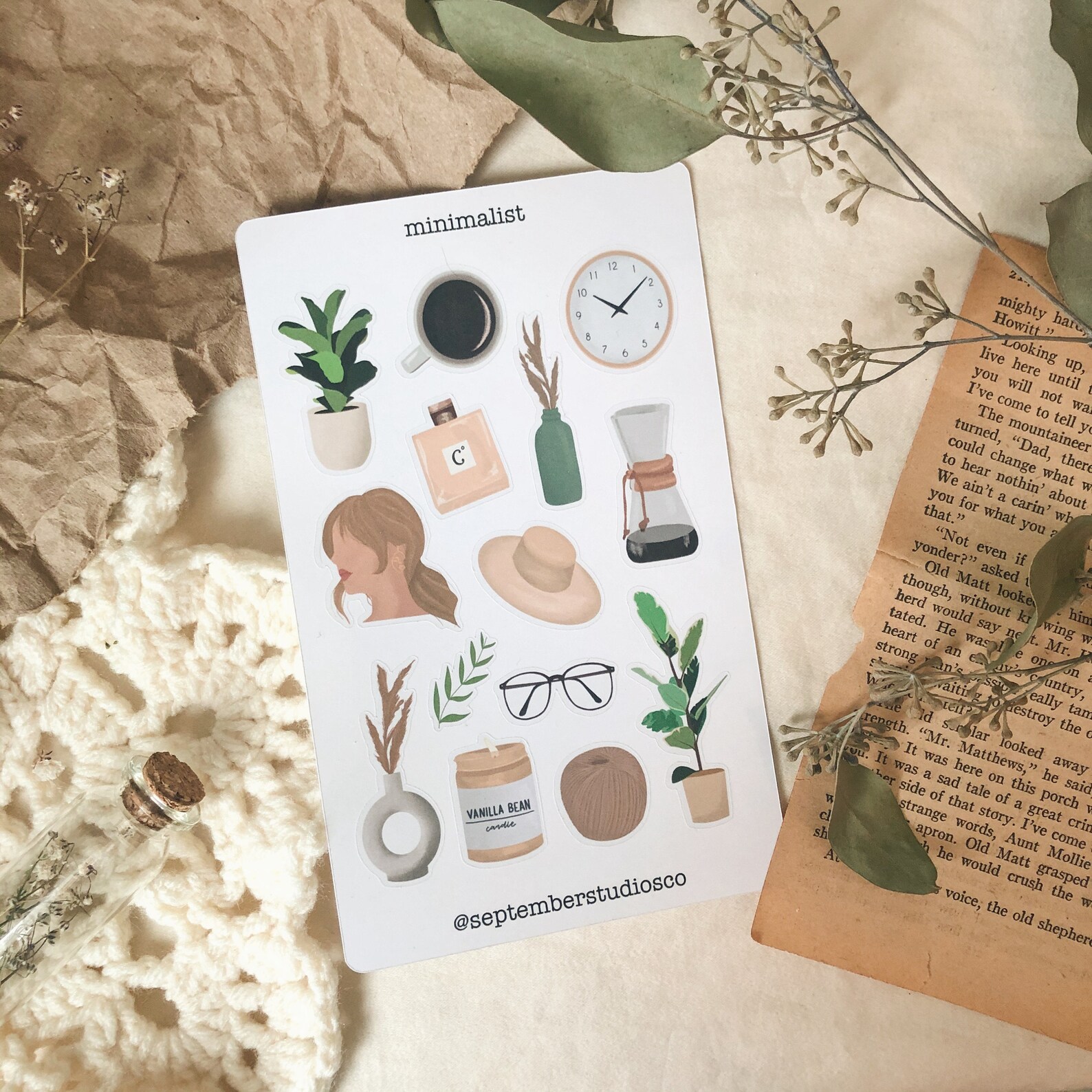 Minimalist Stickers Sticker Sheet Modern Stickers Etsy