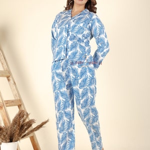 Cotton pj set for women sale cute pyjama set for girls comfortable block print nightwear gift for her