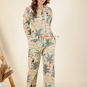 Pure cotton pj set for women cozy floral pyjama set comfortable nightwear gift for her