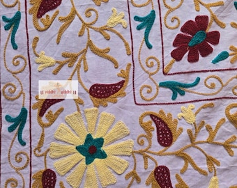 Handmade suzani bedspread | Uzbek suzani queen size tapestry | Suzani bedcovers | Suzani throws | Bridesmaid suzani | Gift for her.