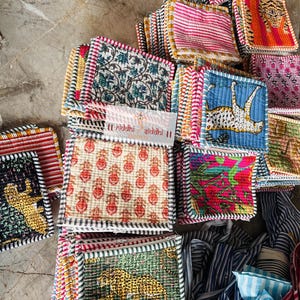 Handmade cotton made pouch | Women coin cary pouch | Handmade bags | Block print coins pouch | Mix lot pouches | Gift for Christmas.