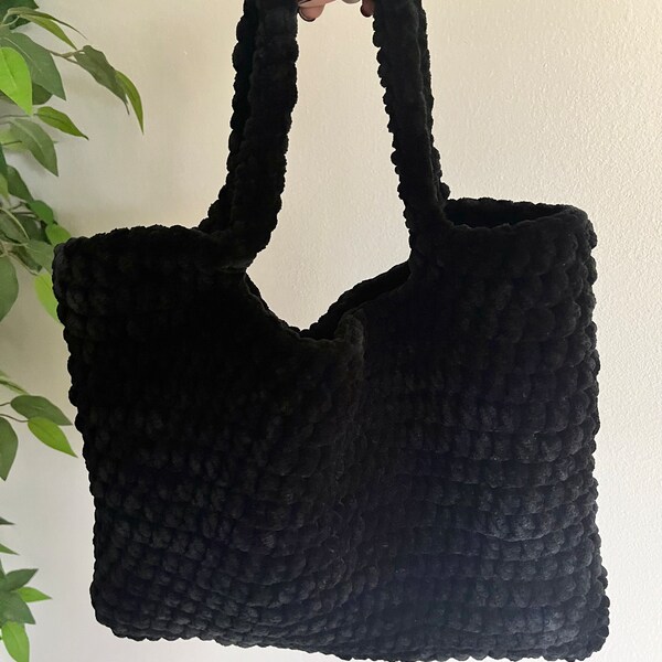 Plush Velvet Tote Bag | Stylish Laptop Shoulder Bag | Women's Fashionable Handbag | Elegant Work Bag | Gift for Her