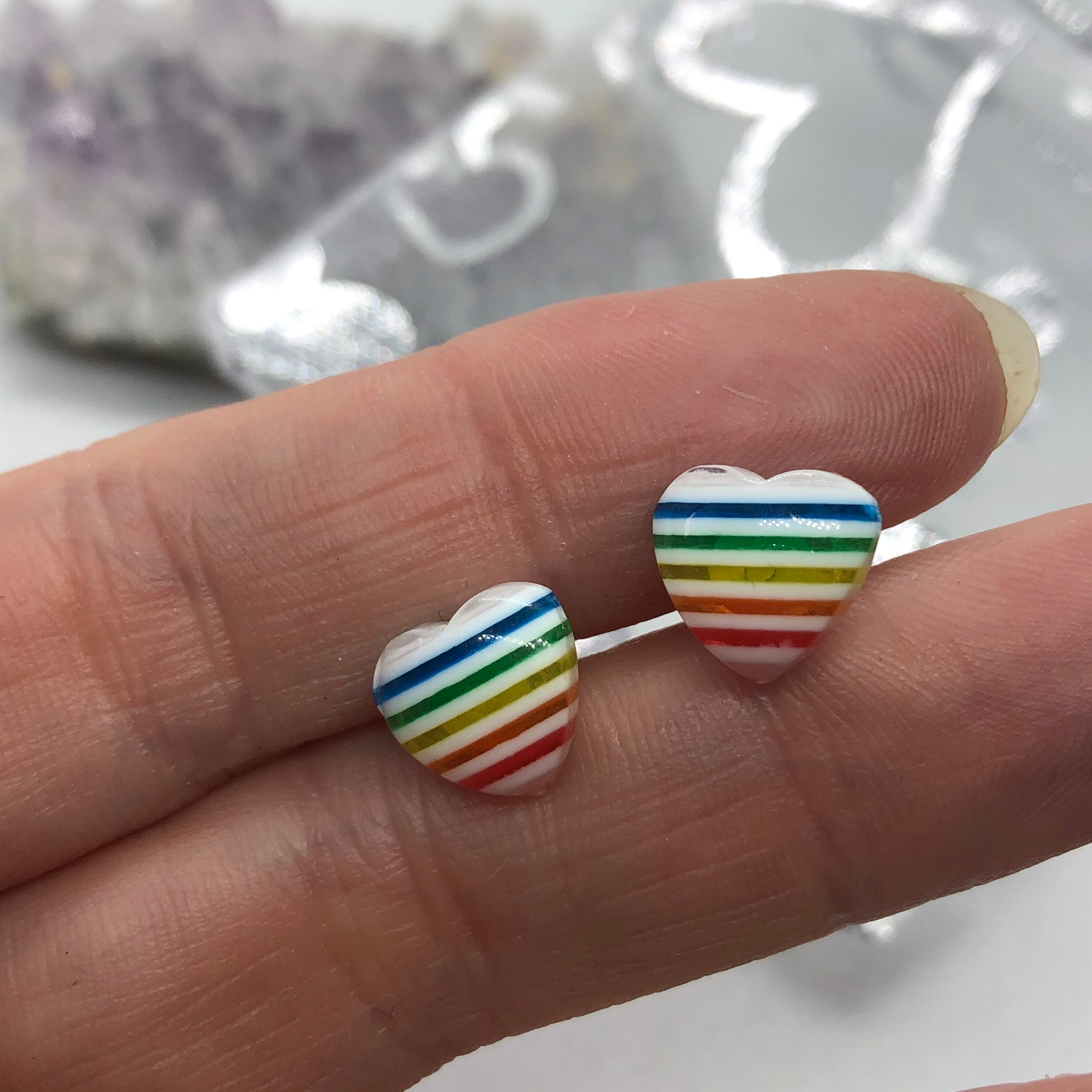 Rainbow earrings studs Clearance