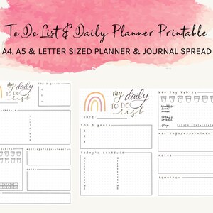 Daily planner printable - daily journal, journal insert, daily log, dot  grid journal, printable planner, A4 A5 Letter size