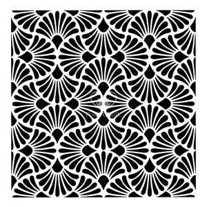 Art Deco Fan Stencil by Posh Chalk - reusable unique design for floors, walls, furniture, hobbies, & crafting projects.  19" X 19"