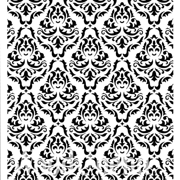 Victorian Wallpaper Stencils by Posh Chalk, Ornate Details, luxurious pattern, Wall Stencil, Floor Stencil, Easy-to-Use,  12" x 8"