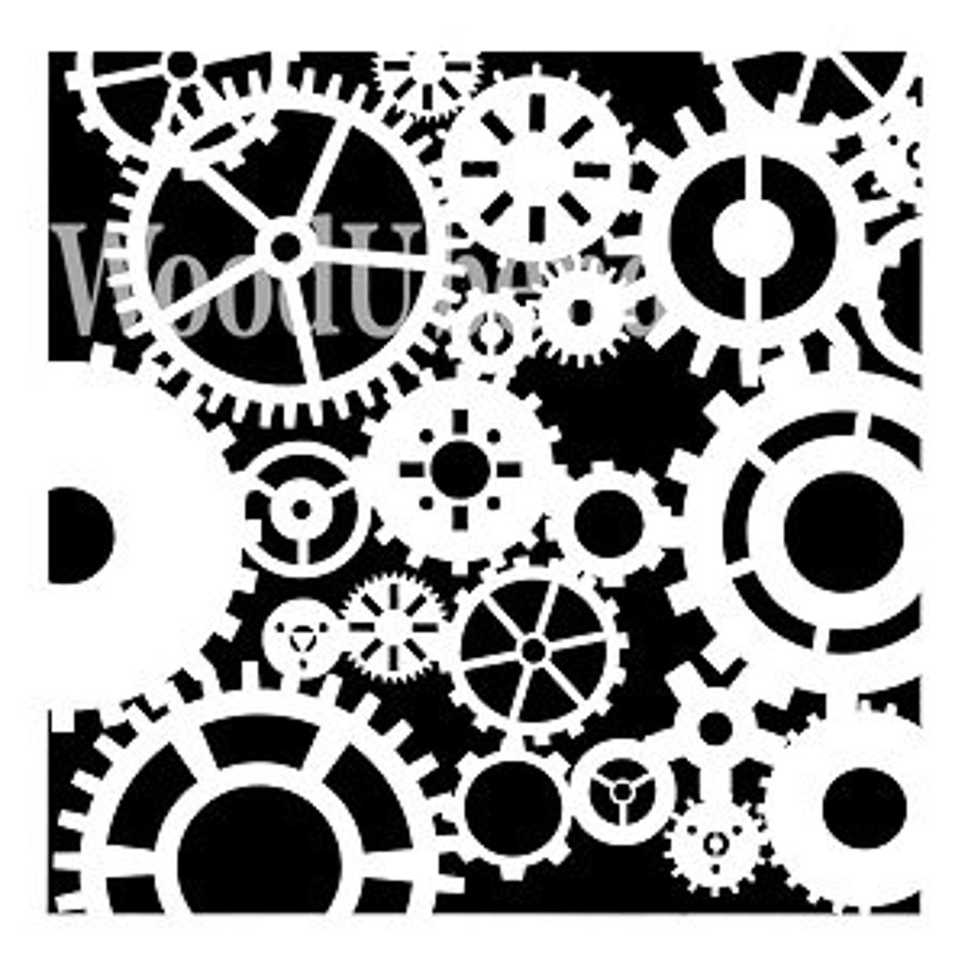 Steampunk Flair Stencil by Posh, Gear Stencils for Painting on Wood