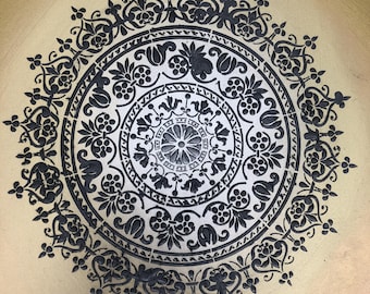 Plantilla de mandala, tiza elegante, reutilizable, decoración bohemia (30 x 30 cm)