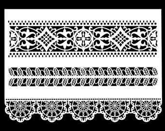 Pochoir Lace Boarder par Posh Chalk - Nouvelle version