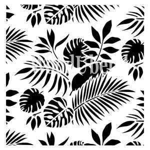 Tropical Leaves Stencil by Posh Chalk, Tropical Dreams, Palm Fonds Stencil, Wall Stencil, Wow Wall Stencil, Unique Vibes, 19" x 19"