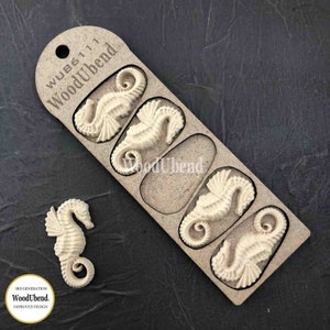 WoodUBend Seahorses Appliques Pack of 5 bendable wood, add heat-perfect for hobbies, furniture, home décor, & DIY projects. image 2