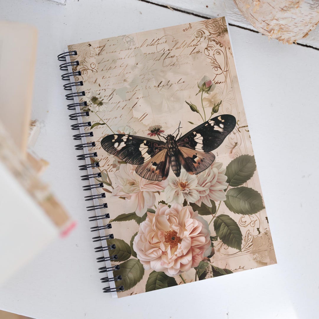 Vintage Moth & Floral Notebook: Botanical Cottagecore Journal - Etsy