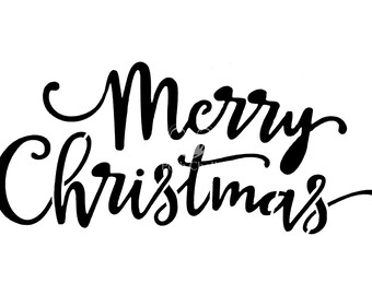 Merry Christmas Posh Chalk Stencil