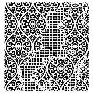 Posh Chalk Stencil Aged Wallpaper