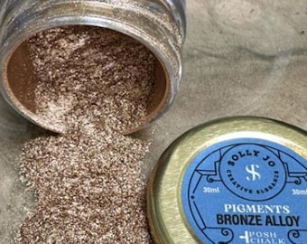 Bronze Alloy Posh Chalk Pigment Powder, DIY Art, Crafts, Furniture Finish (1 oz)