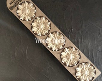 Apliques de flores WoodUBend: molduras de madera termoflexibles (juego de 5)