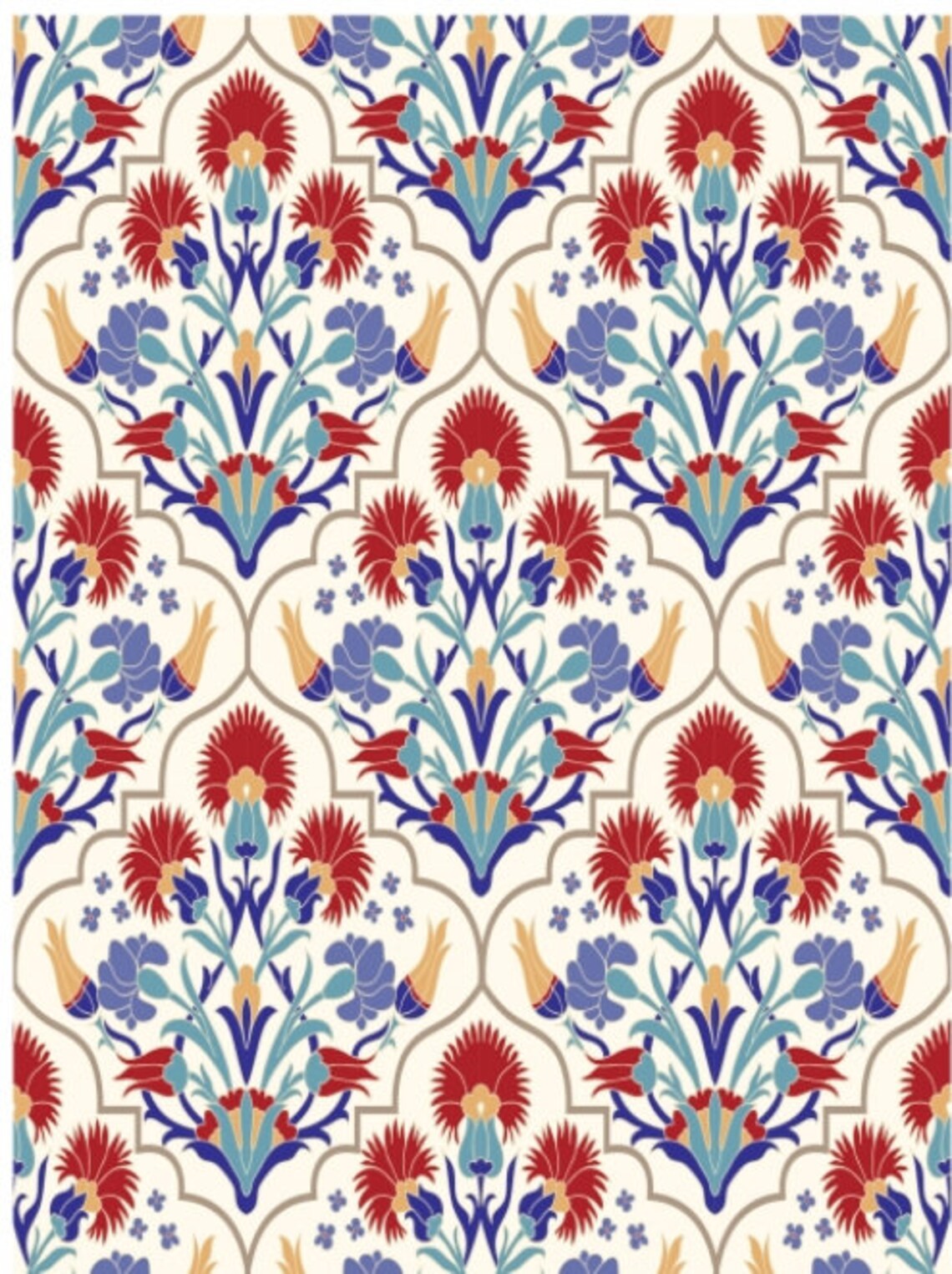 Mediterranean Floral Decoupage Paper, Capri Tile Pattern (3 Sheets) - Etsy