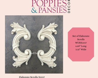 Elastyczne aplikacje dekoracyjne z drewna WoodUbend Scroll Embellishments (para)