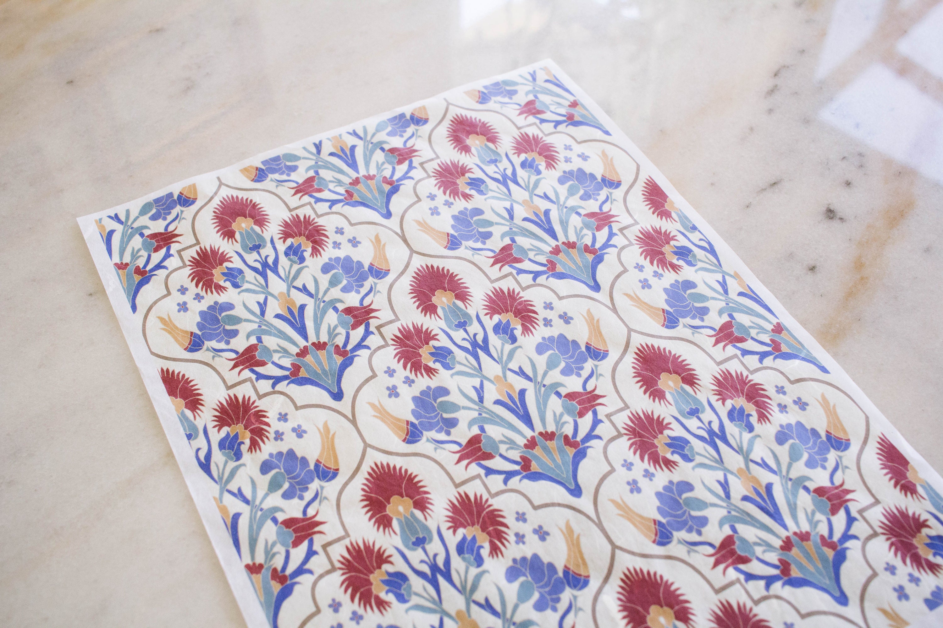Mediterranean Floral Decoupage Paper, Capri Tile Pattern (3 Sheets) - Etsy