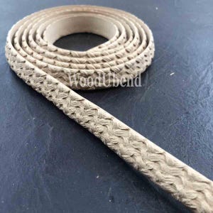 Corn Weave Bendable Wood Trim – Heat-Flexible Furniture Appliqué (Two 84&quot; Pieces)