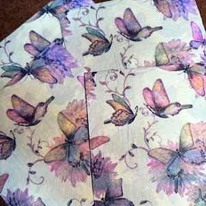 Pastel Watercolor Butterfly Paper Napkins for Decoupage, Junk Journals, Scrapbooking, Crafts,  other DIY craft projects. Pack of 4 12&quot; X 12&quot;