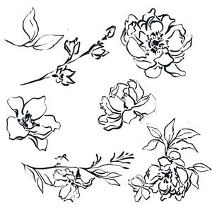 Florals Stencil by Roycycled Treasures,   Reusable unique high quality stencils for crafts, hobbies, wall art and DIY.