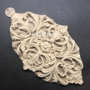 WoodUBend Large Centerpiece WUB1266 - Moulding - Appliques - Heat bendable wood for home interior, furniture, crafting and DIY projects.