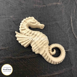 WoodUBend Seahorses Appliques Pack of 5 bendable wood, add heat-perfect for hobbies, furniture, home décor, & DIY projects. image 1