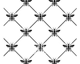 Stencil Bee POSHitive by Posh Chalk, Honey Bee, Bumblebee, Craft Stencil, Reusable stencil 12"x 12"