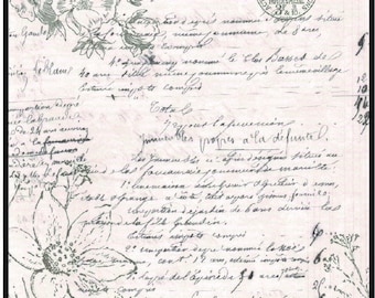 Natural History - Roycycled Treasures Decoupage Paper - Florals - Bees - Black & White - Script 30&quot;x20&quot;