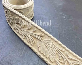 WoodUbend Scroll Leaf Trim – Bendable Wood Molding 2.4” × 39”