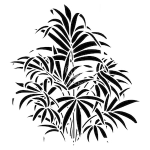 Posh Palms Stencil by Posh Chalk - reusable unique design for floors, walls, furniture, hobbies, & crafting projects.  19" X 19"