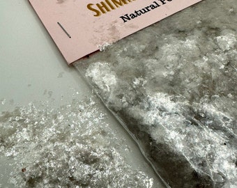 Shimmering Natural Mica Flakes for any crafting project and faux wall finishes-Natural Pearl color silicate mineral-based flakes or sheets.