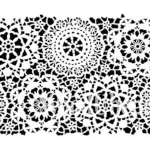 Posh Hippy Lace SMALL stencil van Posh Chalk herbruikbaar uniek ontwerp voor vloeren, muren, meubels, hobby's en knutselprojecten.  19" x 14"