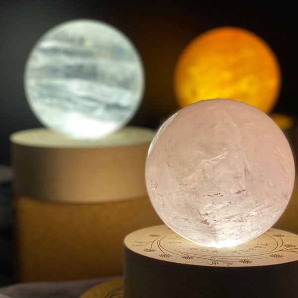 Rose Quartz Orb Lamp~ Crystal Ball~ Crystal Lamp~ LED Night Light~ LED Table Lamp~ USB Lamp~ Rose Quartz Lamp~ Rose Quartz~ Christmas gift