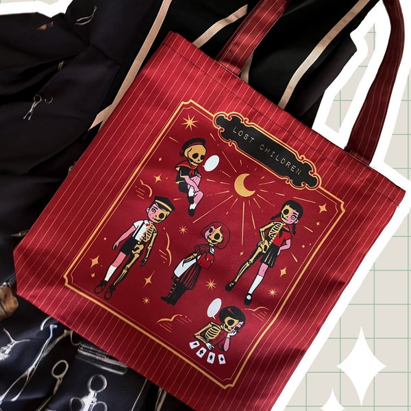 Skeleton Children Macabre Tote Bag