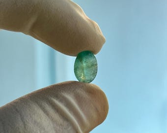 Zambian Emerald Cabochon: faceted emerald gemstone for rings, metalsmith, macrame, jewelry making supplies
