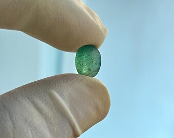 Zambian Emerald Cabochon: faceted emerald gemstone for rings, metalsmith, macrame, jewelry making supplies