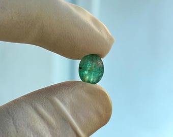Zambian Emerald Cabochon: faceted emerald gemstone for rings, metalsmith, macrame, jewelry making supplies