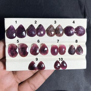 Natural Ruby Rose Cut Pairs Cabochon: Gemstone for Jewelry Making, wire wrapping, metalsmith supplies
