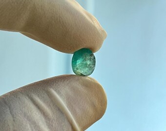 Zambian Emerald Cabochon: faceted emerald gemstone for rings, metalsmith, macrame, jewelry making supplies