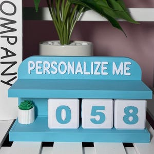 Customizable Tracker | Personalizable Counter | Habit, Reading, Goal or Event Tracker | Personalized Desk Decor